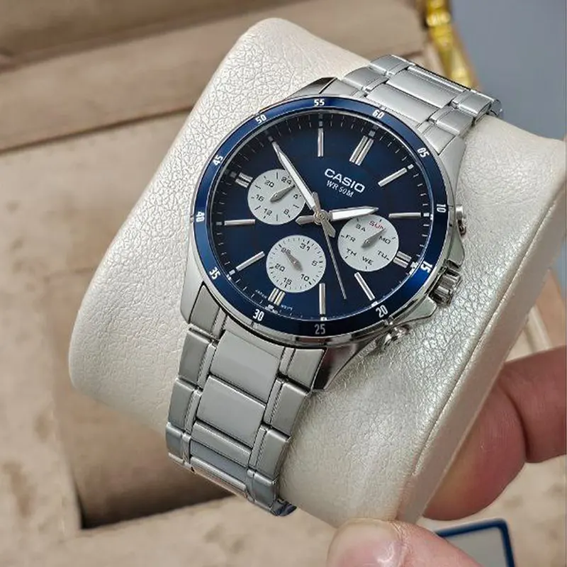 Casio Enticer Japan Quartz Blue Dial Men's Watch- MTP-1374D-2A3VDF